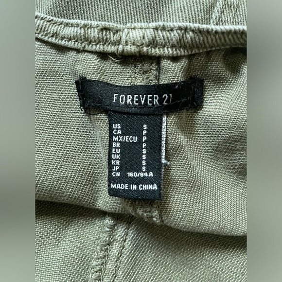 Olive Green Overalls Dress - Picture 2 of 10